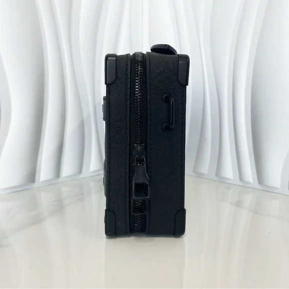 Louis Vuitton Black Monogram Embossed Leather Soft Trunk Crossbody Bag - Picture 6 of 12